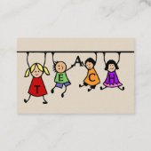 Schattigee Kinder Cartoon die leswoord vasthoudt Visitekaartje (Achterkant)