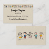 Schattigee Kinder Cartoon Leraar Tutor Coach Visitekaartje (Voorkant / Achterkant)