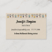 Schattigee Kinder Cartoon Leraar Tutor Coach Visitekaartje (Voorkant)