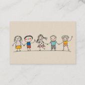 Schattigee Kinder Cartoon Leraar Tutor Coach Visitekaartje (Achterkant)