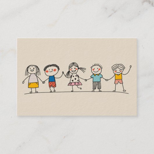 Schattigee Kinder Cartoon Leraar Tutor Coach Visitekaartje (Achterkant)