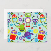 Schattigee Kinder Cartoon Robot Briefkaart (Voorkant / Achterkant)