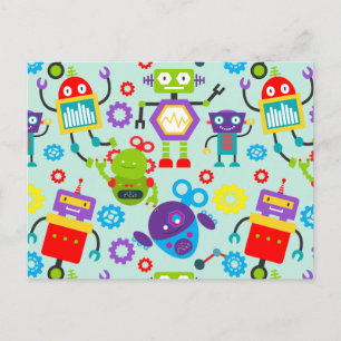 Schattigee Kinder Cartoon Robot Briefkaart