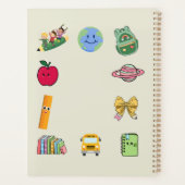 Schattigee Kinder Cartoon School Herinneringen Per Planner (Achterkant)