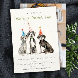 Schattigee Kinder Chic Pawty Dog Verjaardagsfeestf Kaart