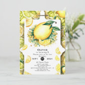 Schattigee Kinder Citroen Verjaardag Kaart (Staand voorkant)