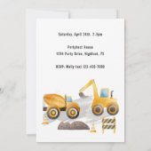 Schattigee Kinder constructie verjaardagsfeestje Kaart (Achterkant)