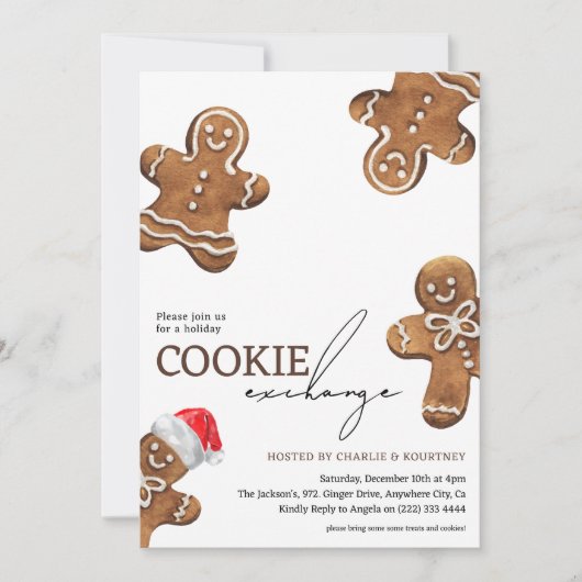 Schattigee Kinder Cookie Exchange Vakantie Kerstmi Kaart (Voorkant)