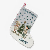 Schattigee Kinder Decorating Kerstboom Tekennaam Kleine Kerstsok (Voorkant (Hangend))