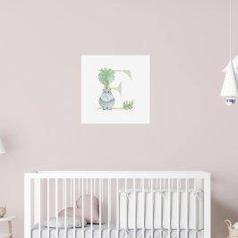 Schattigee Kinder dier HIPPO Monogram E Kwekerij Poster