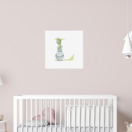 Schattigee Kinder dier HIPPO Monogram L Kwekerij Poster