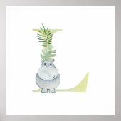 Schattigee Kinder dier HIPPO Monogram L Kwekerij Poster (Voorkant)