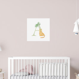 Schattigee Kinder dierenbrief A Tiger Monogram Kwe Poster