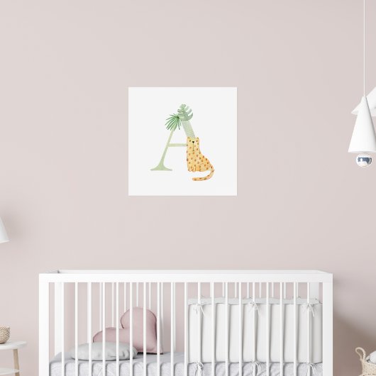 Schattigee Kinder dierenbrief A Tiger Monogram Kwe Poster (Kinderkamer 2)