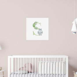 Schattigee Kinder dierenkwekerij HIPPO Monogram S Poster