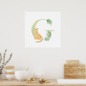 Schattigee Kinder dierenkwekerij LEOPARD Monogram  Poster (Keuken)