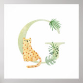 Schattigee Kinder dierenkwekerij LEOPARD Monogram Poster (Voorkant)