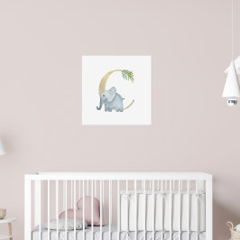 Schattigee Kinder dierenkwekerij met olifantenmono Poster