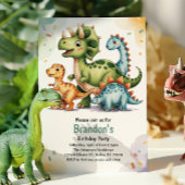Schattigee Kinder dinosaurus thema verjaardagsfees Kaart