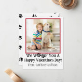 Schattigee Kinder Dog Photo Classroom Valentijnsda Notitiekaartje (Voorkant / Achterkant in situ)