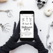 Schattigee Kinder Doodle Halloween Party Kaart