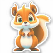 Schattigee Kinder eekhoorn bos dierlijke Cartoon G Sticker (Voorkant)