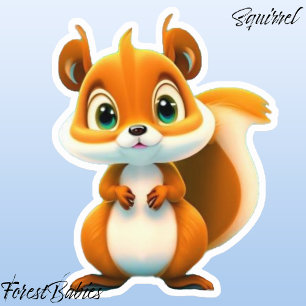 Schattigee Kinder eekhoorn bos dierlijke Cartoon G Sticker