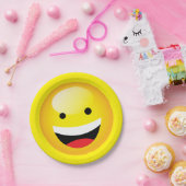 Schattigee Kinder Emoji Party Happy Face Emoticon Papieren Bordje (Feest)