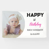 Schattigee Kinder Gepersonaliseerde Foto Age Verja Spandoek (Horizontaal)