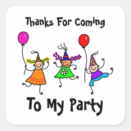 Schattigee Kinder gepersonaliseerde verjaardagsfee Vierkante Sticker (Voorkant)