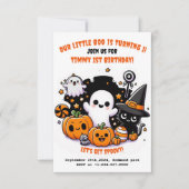 Schattigee Kinder Halloween 1e Verjaardagsuitnodig Kaart (Voorkant)