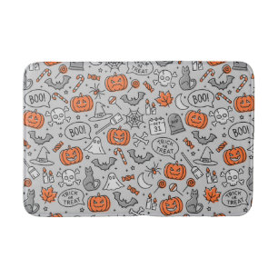 Schattigee Kinder Halloween Doodle Pattern Badmat