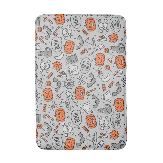Schattigee Kinder Halloween Doodle Pattern Badmat (Voorkant Verticaal)