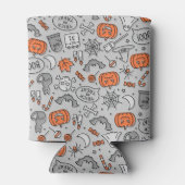 Schattigee Kinder Halloween Doodle Pattern Blikjeskoeler (Achterkant)