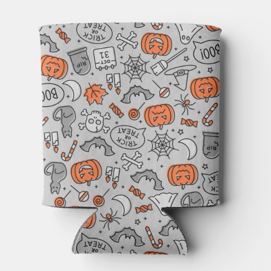 Schattigee Kinder Halloween Doodle Pattern Blikjeskoeler (Achterkant)