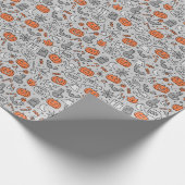 Schattigee Kinder Halloween Doodle Pattern Cadeaupapier (Hoek)