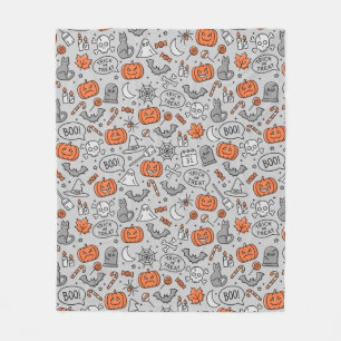 Schattigee Kinder Halloween Doodle Pattern Fleece Deken