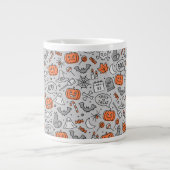 Schattigee Kinder Halloween Doodle Pattern Grote Koffiekop (Voorkant)