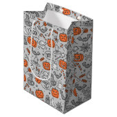 Schattigee Kinder Halloween Doodle Pattern Medium Cadeauzakje (Voorkant Gekanteld)