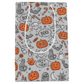 Schattigee Kinder Halloween Doodle Pattern Medium Cadeauzakje (Voorkant)