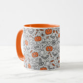 Schattigee Kinder Halloween Doodle Pattern Mok (Voorkant links)