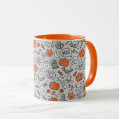 Schattigee Kinder Halloween Doodle Pattern Mok (Voorkant rechts)