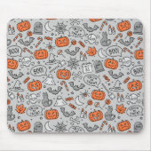 Schattigee Kinder Halloween Doodle Pattern Muismat (Voorkant)