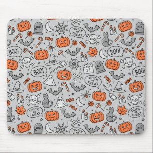 Schattigee Kinder Halloween Doodle Pattern Muismat