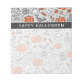 Schattigee Kinder Halloween Doodle Pattern Notitieblok (Voorkant)