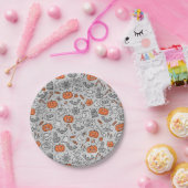 Schattigee Kinder Halloween Doodle Pattern Papieren Bordje (Feest)