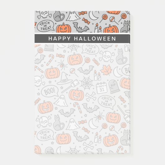 Schattigee Kinder Halloween Doodle Pattern Post-it® Notes (Voorkant)