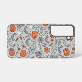 Schattigee Kinder Halloween Doodle Pattern Samsung Galaxy Hoesje (Achterkant horizontaal)