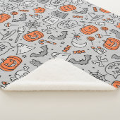 Schattigee Kinder Halloween Doodle Pattern Sherpa Deken (3/4)