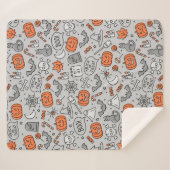 Schattigee Kinder Halloween Doodle Pattern Sherpa Deken (Voorkant (horizontaal))